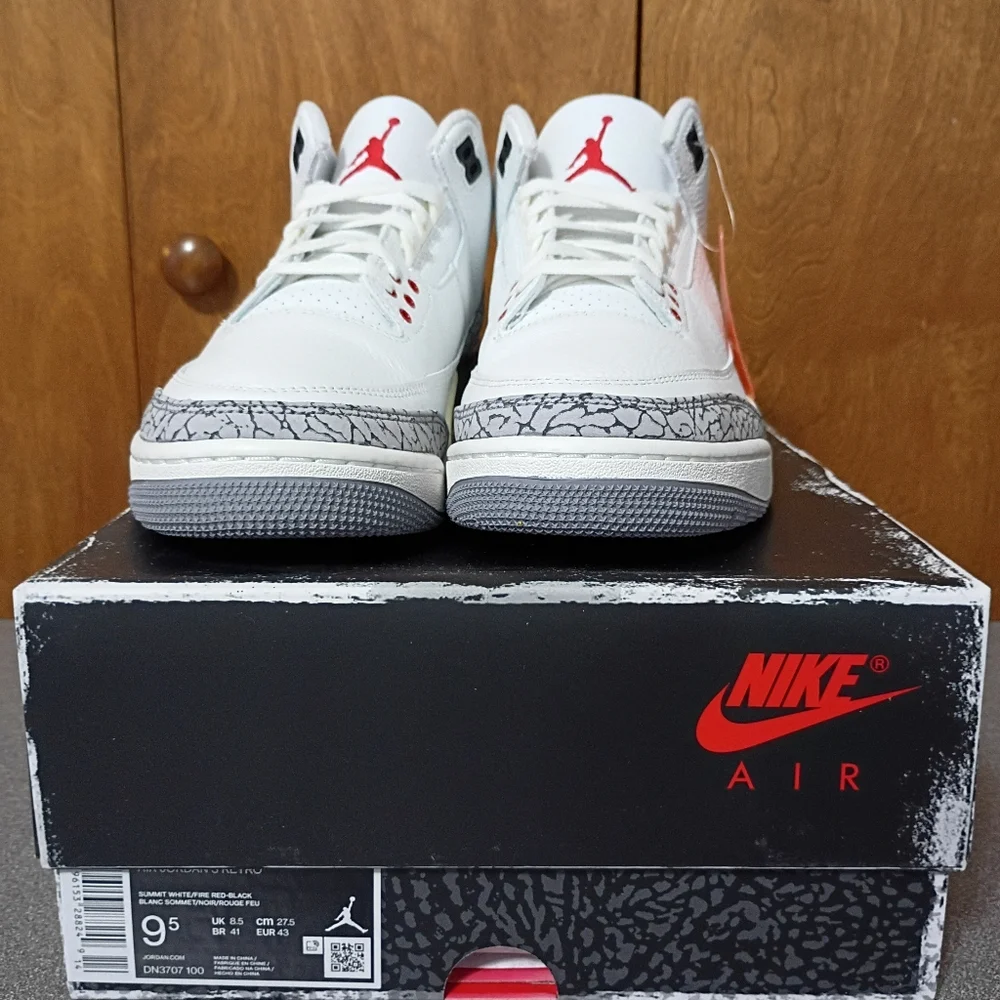 Nike Air Jordan 3 Retro White Cement Reimagined 2023 Men's Size 9.5 - DN3707 100 - Picture 7 of 7